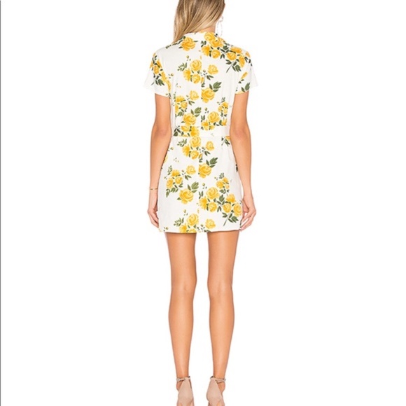 L’Academie Kendra Dress Shirt Mini Yellow Rose Floral Print XS Extra Small - Picture 3 of 10